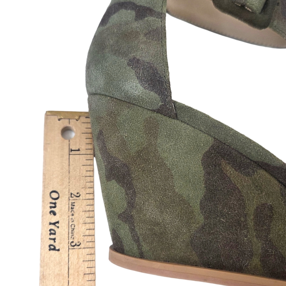 Seychelles Cloud Nine Camo Wedge Heels Sandals NEW Leather Womens 9.5 Green - Picture 5 of 12